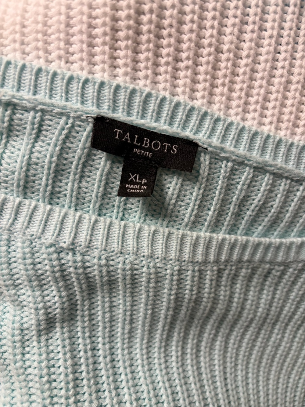 Talbots 100% Cotton Petite XL Blue White Ombré Crewneck Sweater - Picture 2 of 3